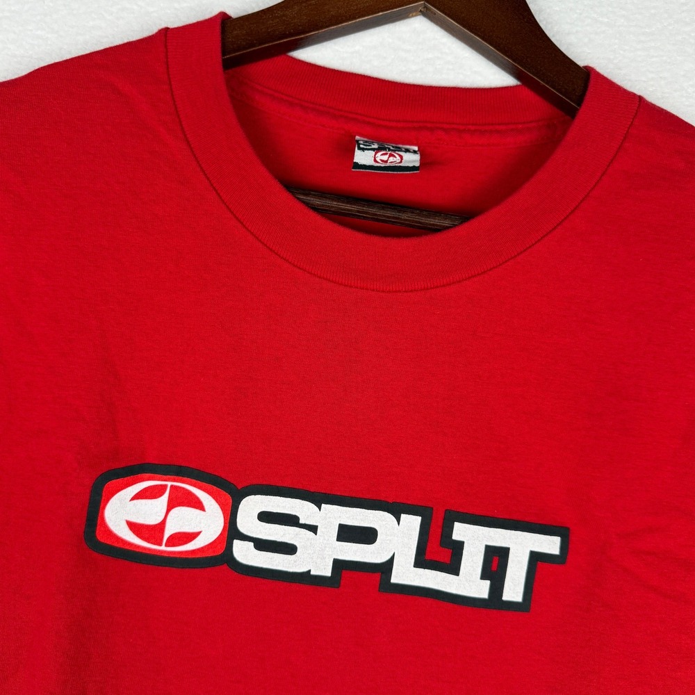 VTG Split Skateboards T-Shirt Mens 2XL Graphic Logo Red Short Sleeve Tee 90s Y2K